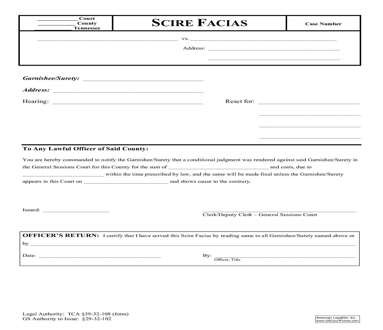 Scire Facias | Pdf Fpdf Doc Docx | Tennessee