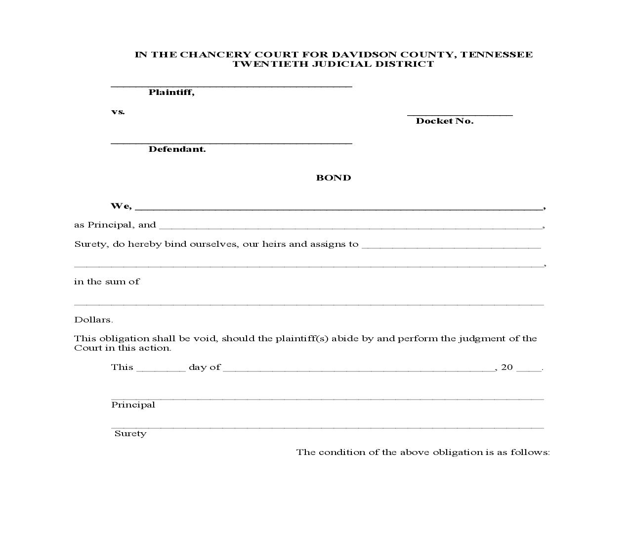 Bond | Pdf Fpdf Doc Docx | Tennessee