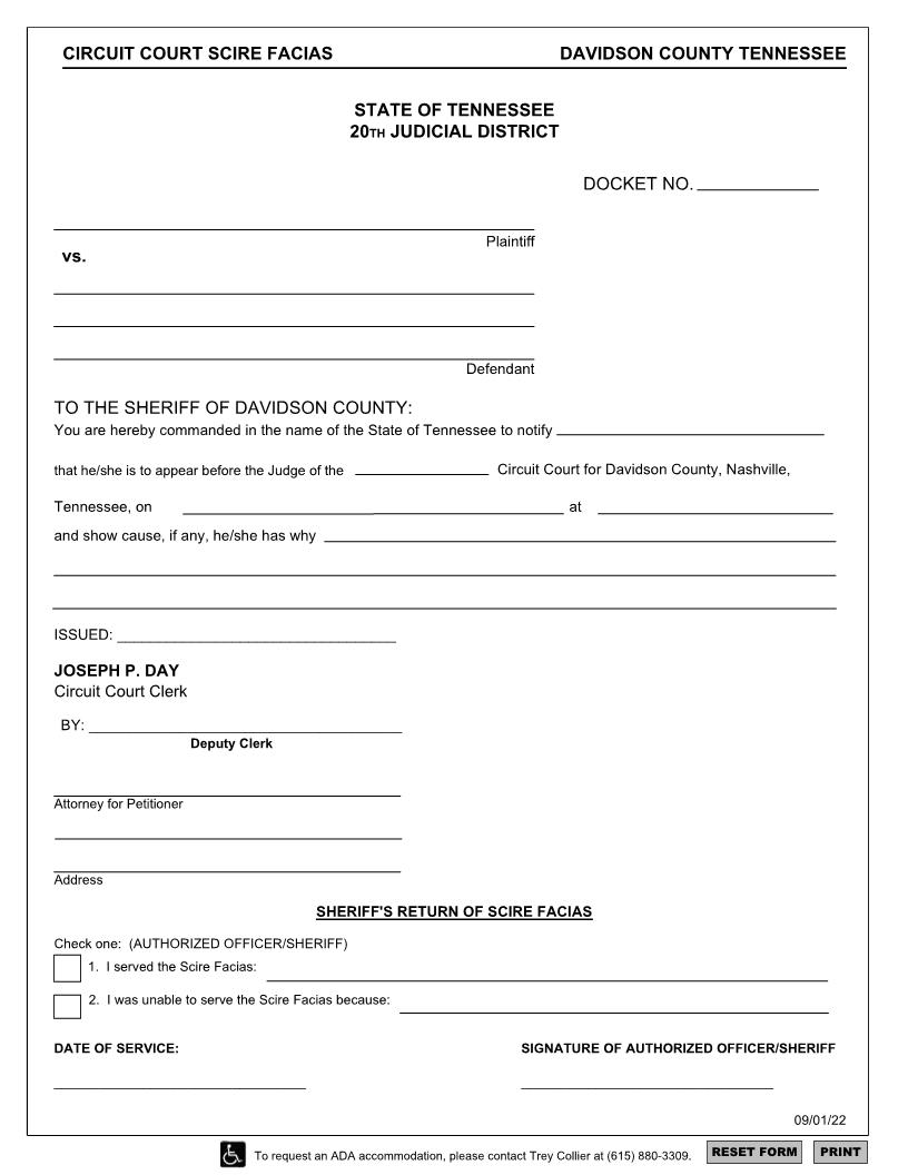 Scire Facias | Pdf Fpdf Docx | Tennessee