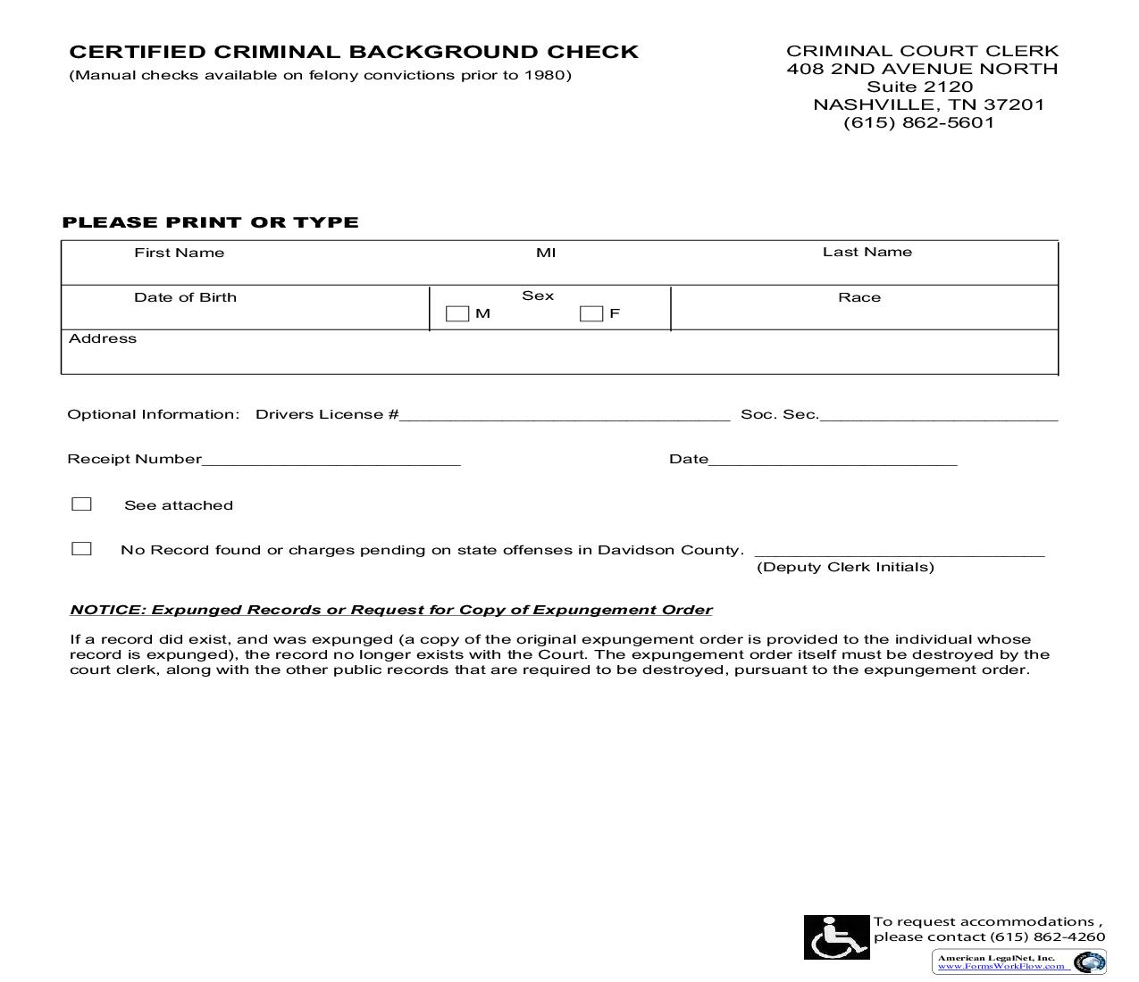 Certified Criminal Background Check | Pdf Fpdf Doc Docx | Tennessee