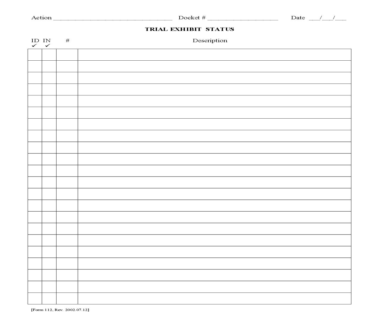Trial Exhibit Status {112} | Pdf Fpdf Doc Docx | Tennessee
