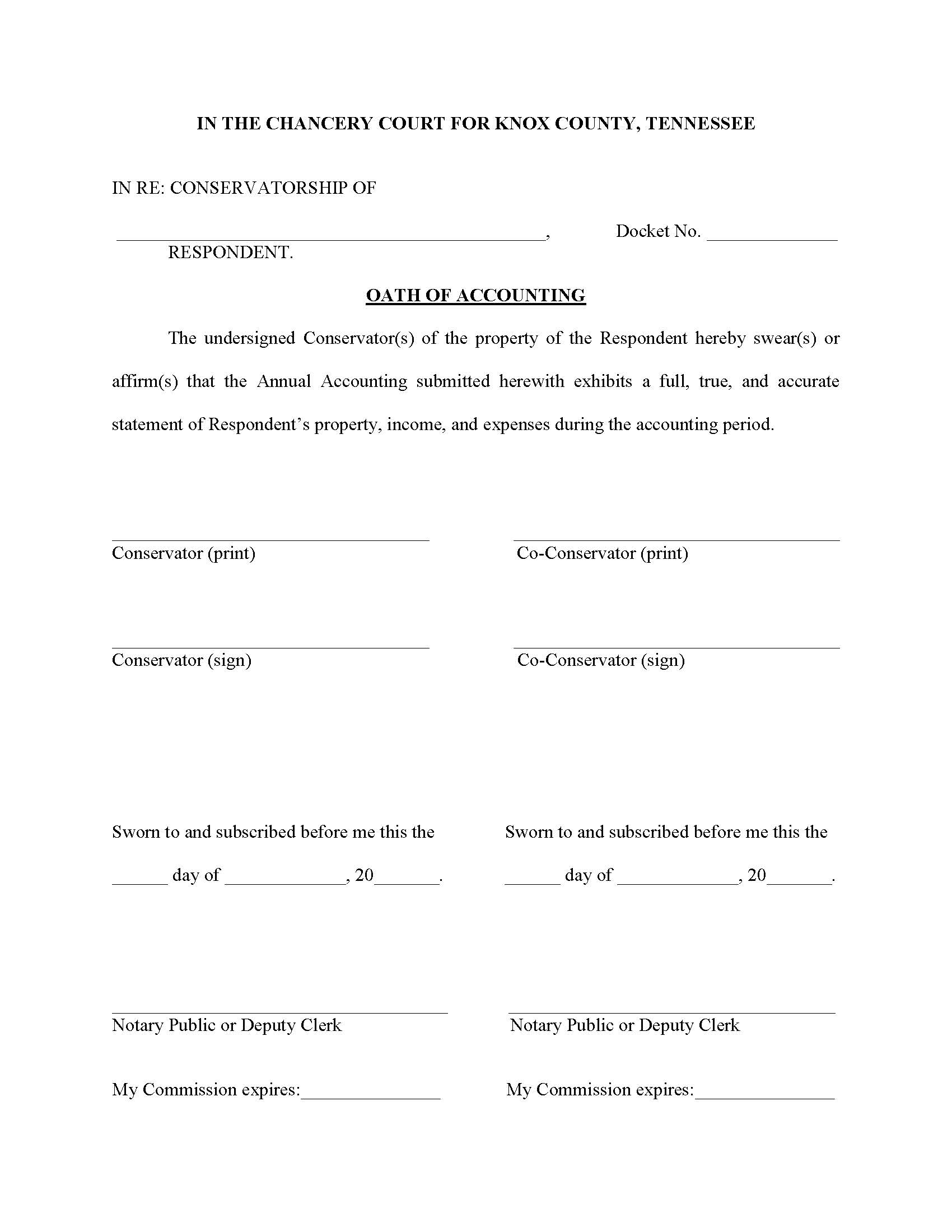 Oath Of Annual Accounting | Pdf Fpdf Docx | Tennessee