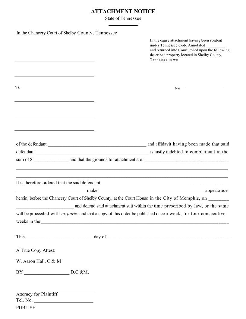 Attachment Notice | Pdf Fpdf Doc Docx | Tennessee