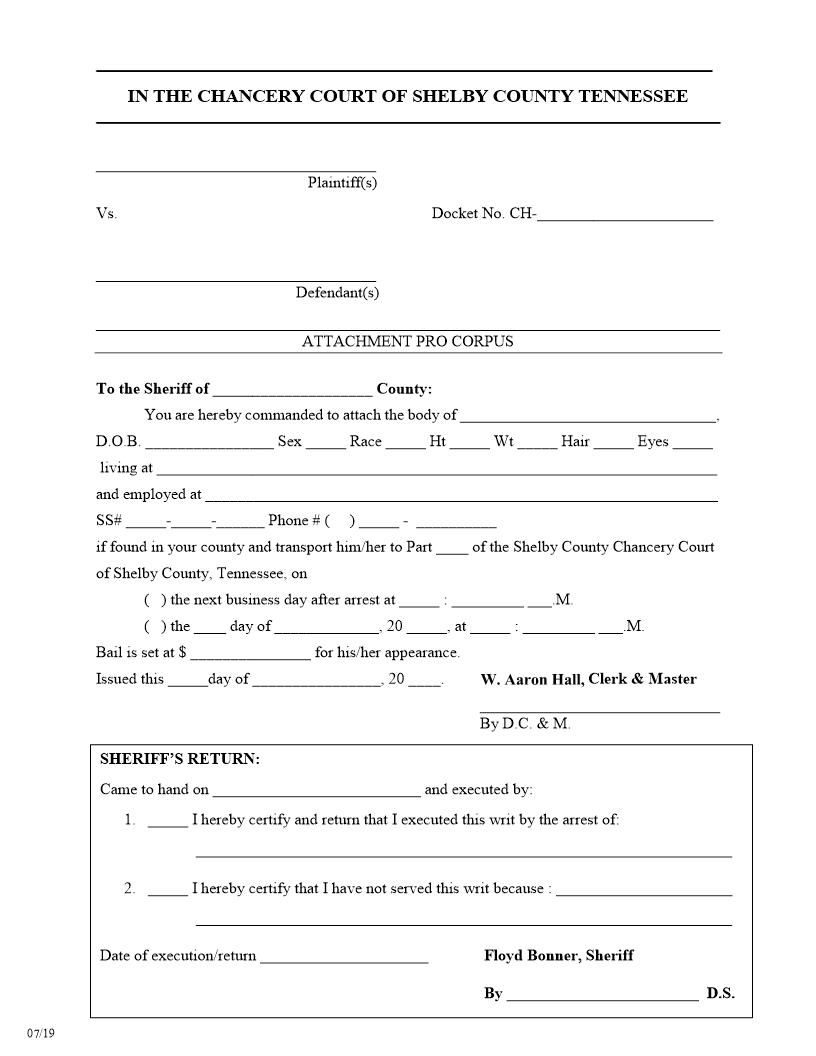 Attachment Pro Corpus | Pdf Fpdf Doc Docx | Tennessee