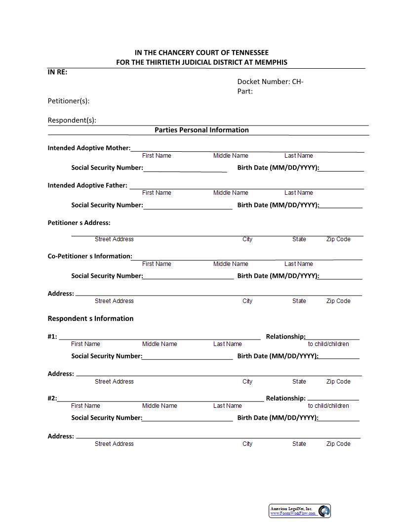 Confidential Party Information-Adoptions | Pdf Fpdf Docx | Tennessee