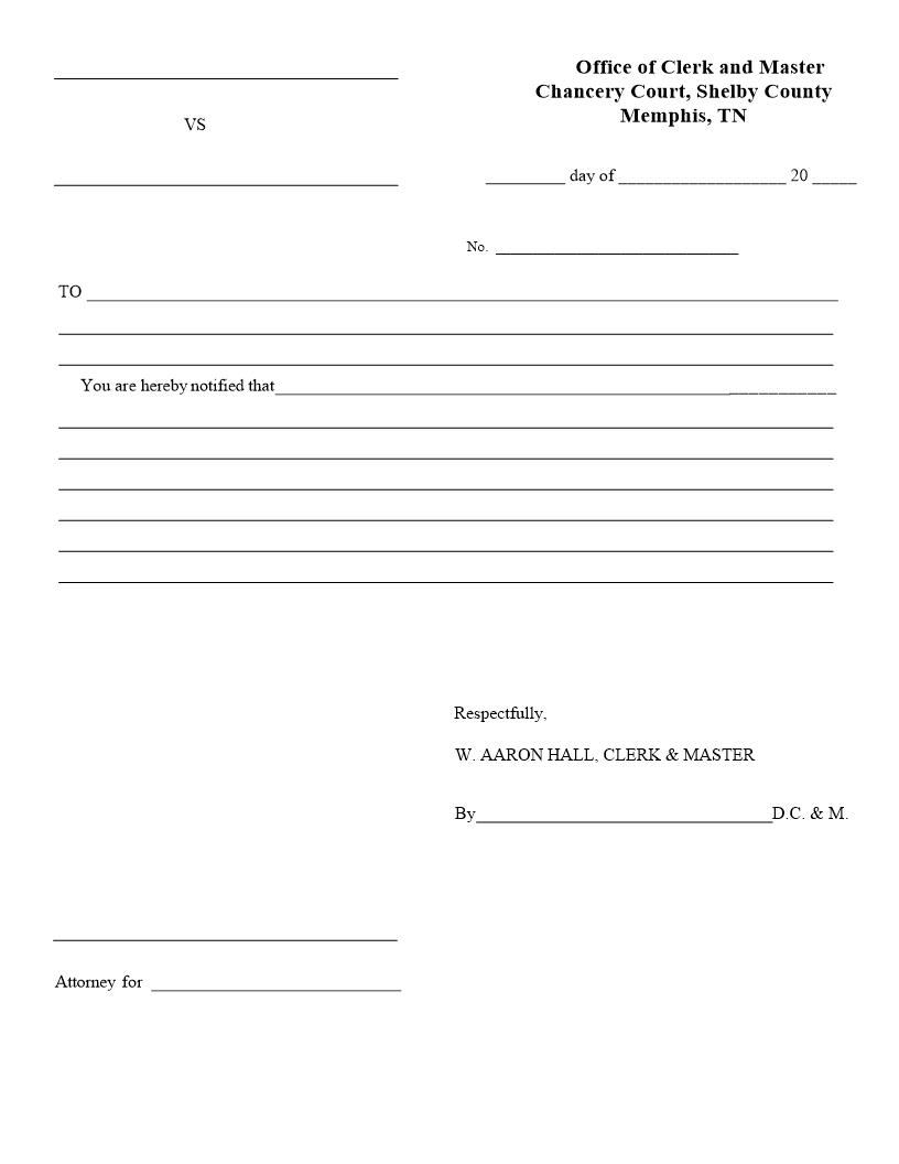 Notice Of Hearing | Pdf Fpdf Doc Docx | Tennessee