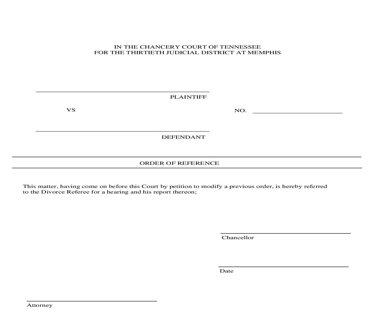 Order Of Reference | Pdf Fpdf Doc Docx | Tennessee