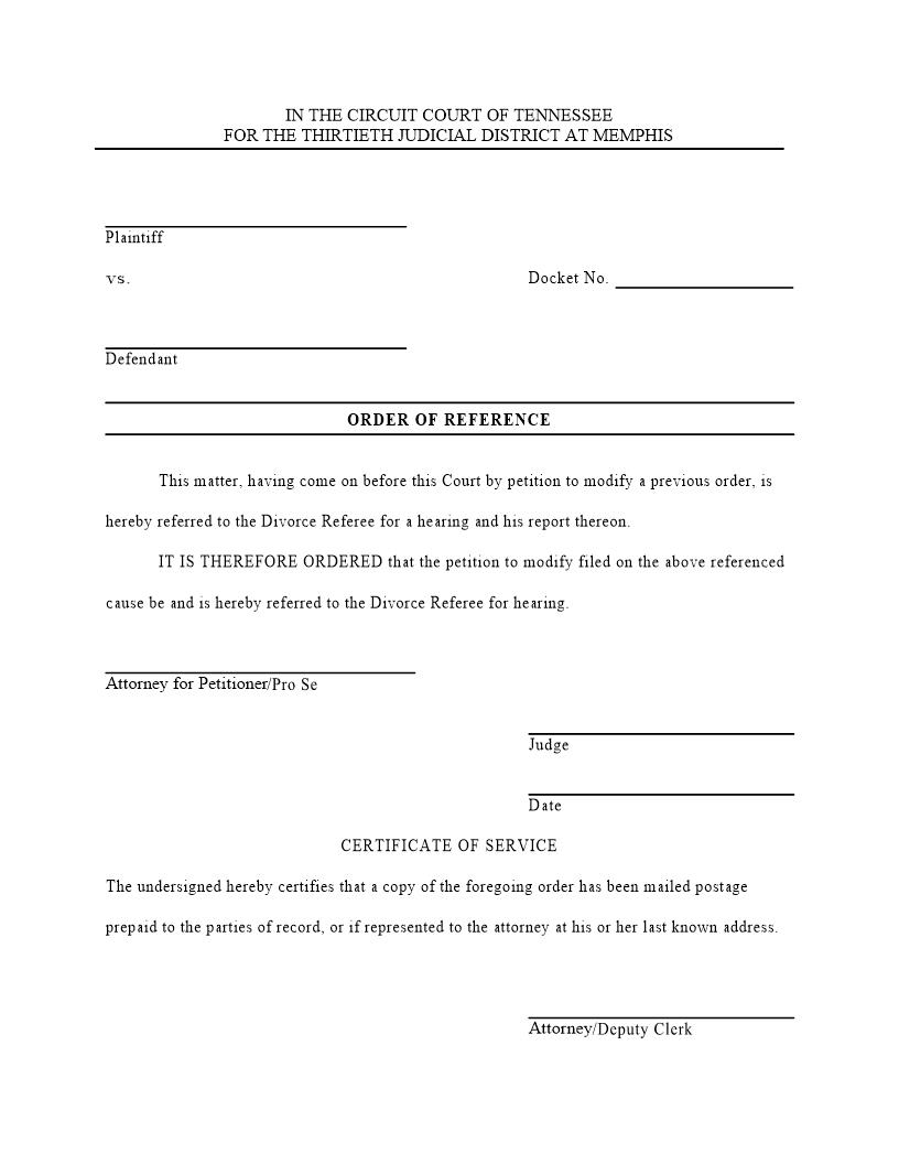 Order Of Reference | Pdf Fpdf Doc Docx | Tennessee