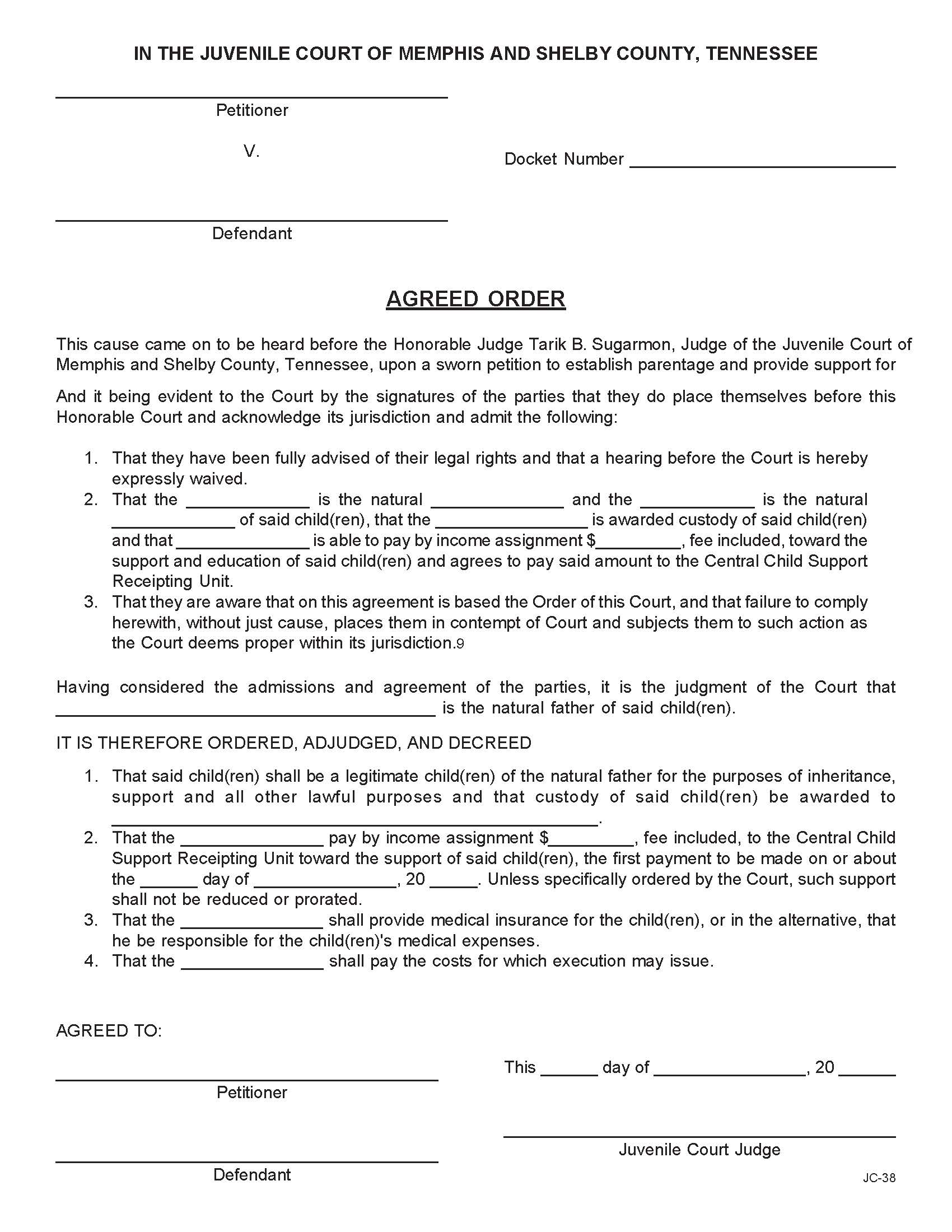Agreed Order {JC-38} | Pdf Fpdf Doc Docx | Tennessee