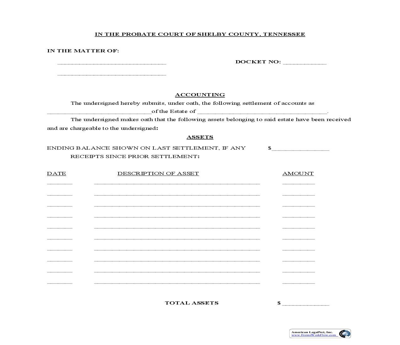 Accounting Form | Pdf Fpdf Doc Docx | Tennessee