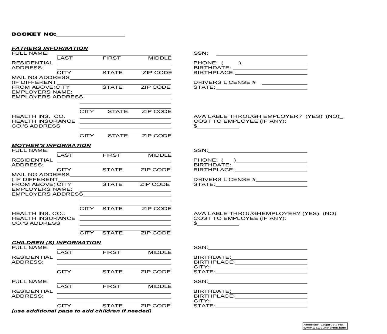 Child Support Statistical Sheet | Pdf Fpdf Doc Docx | Tennessee