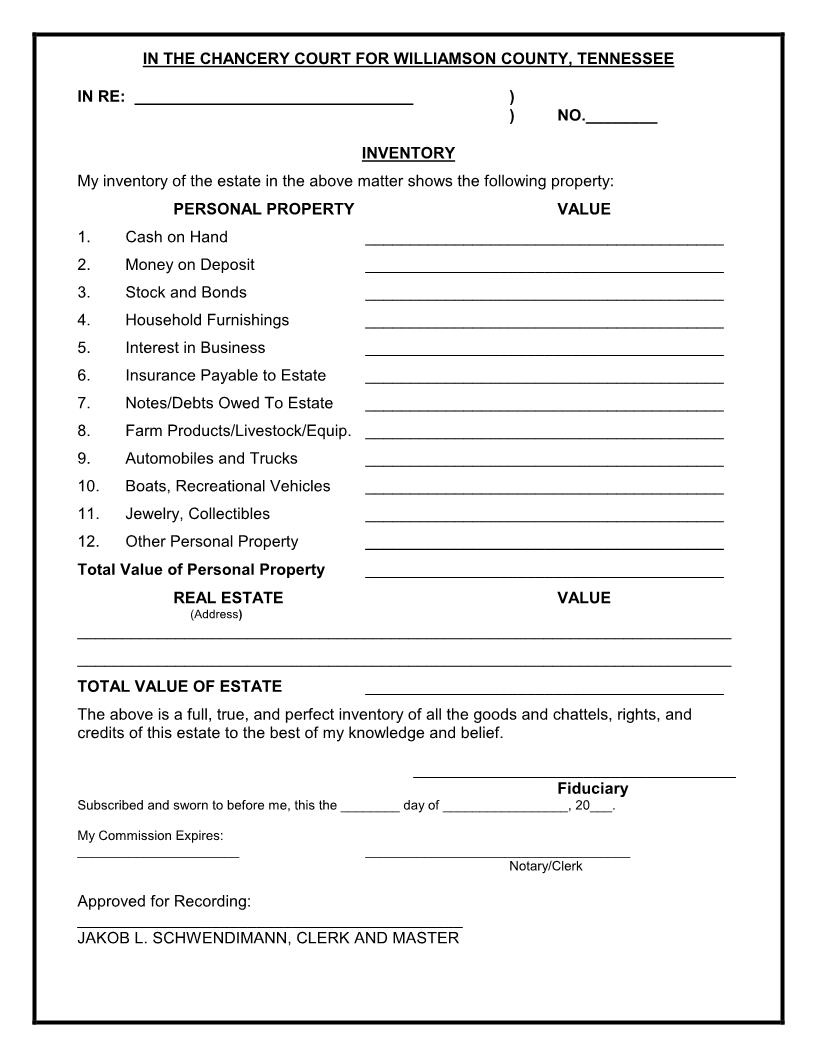 Inventory | Pdf Fpdf Doc Docx | Tennessee