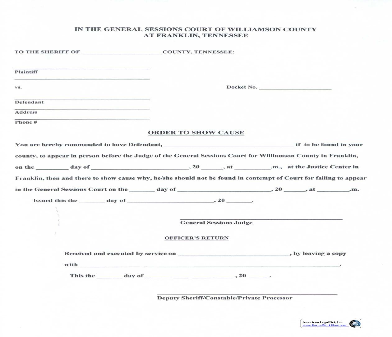 Show Cause Order | Pdf Fpdf Doc Docx | Tennessee