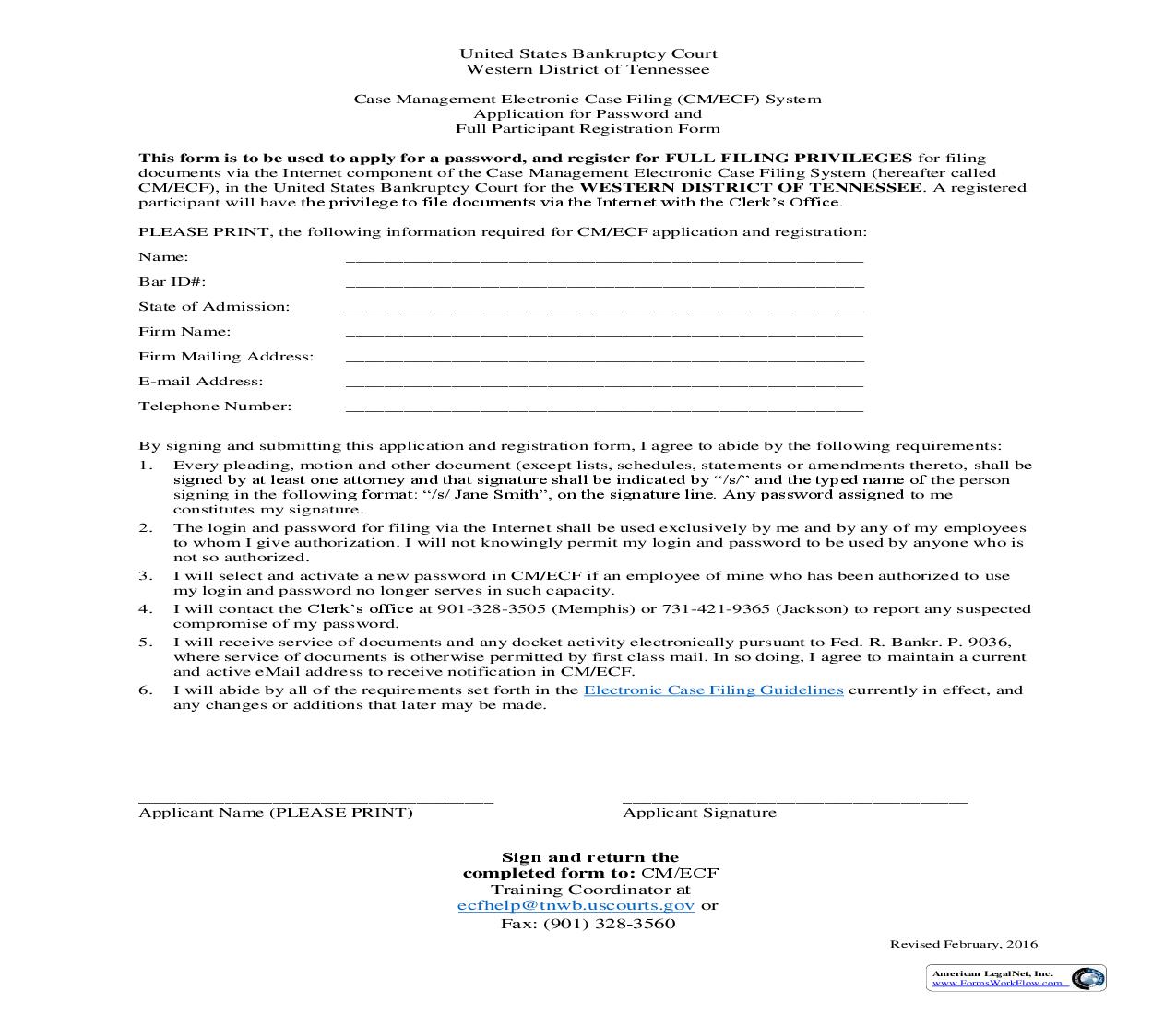 Application For Password And Full Participant Registration Form | Pdf Fpdf Doc Docx | Tennessee