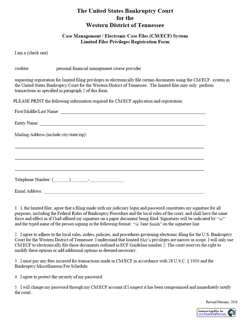 Application For Registration Of Limited Use Password | Pdf Fpdf Doc Docx | Tennessee