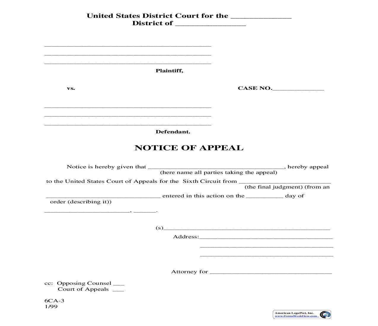 Notice Of Appeal | Pdf Fpdf Doc Docx | Tennessee