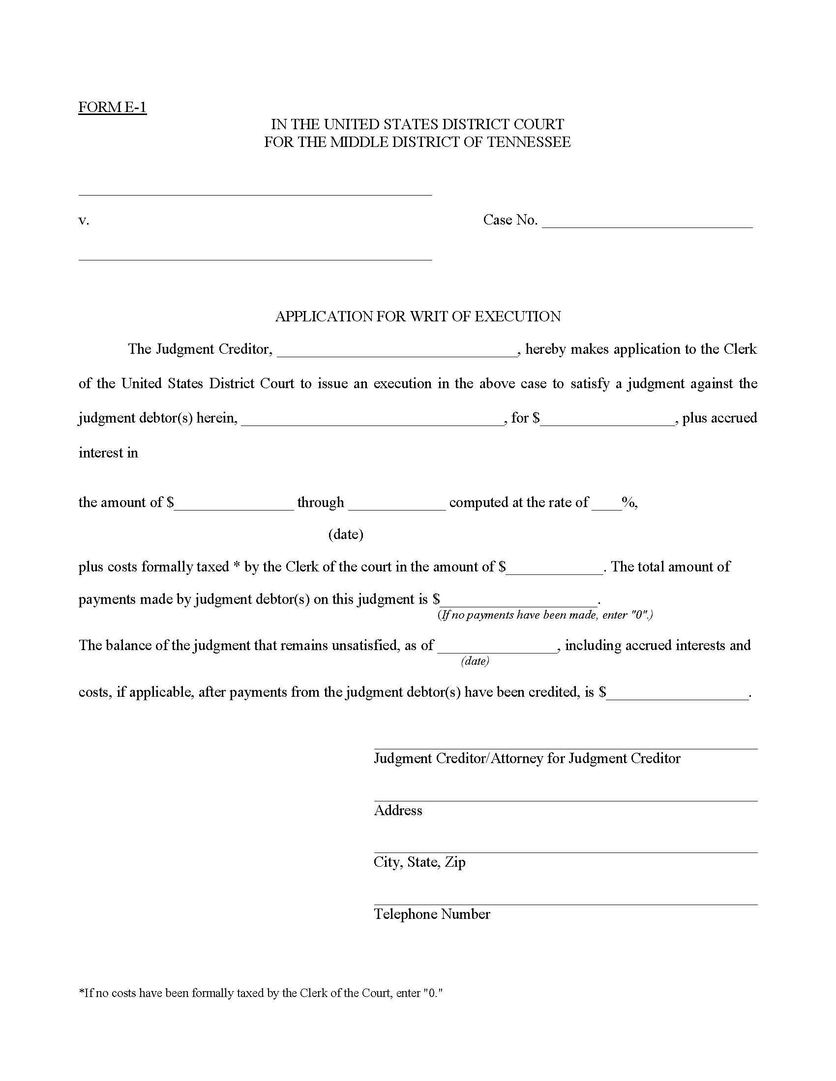 Execution Packet Garnishment | Pdf Fpdf Docx | Tennessee