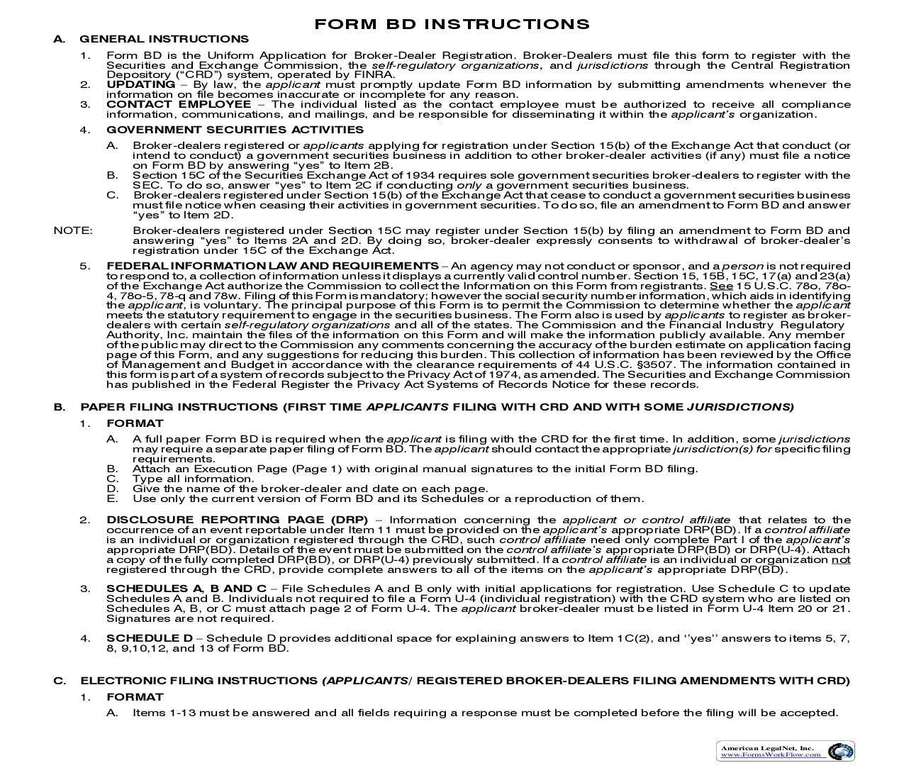 Broker-Dealer And Agent Registration And Instructions {BD} | Pdf Fpdf Doc Docx | Tennessee