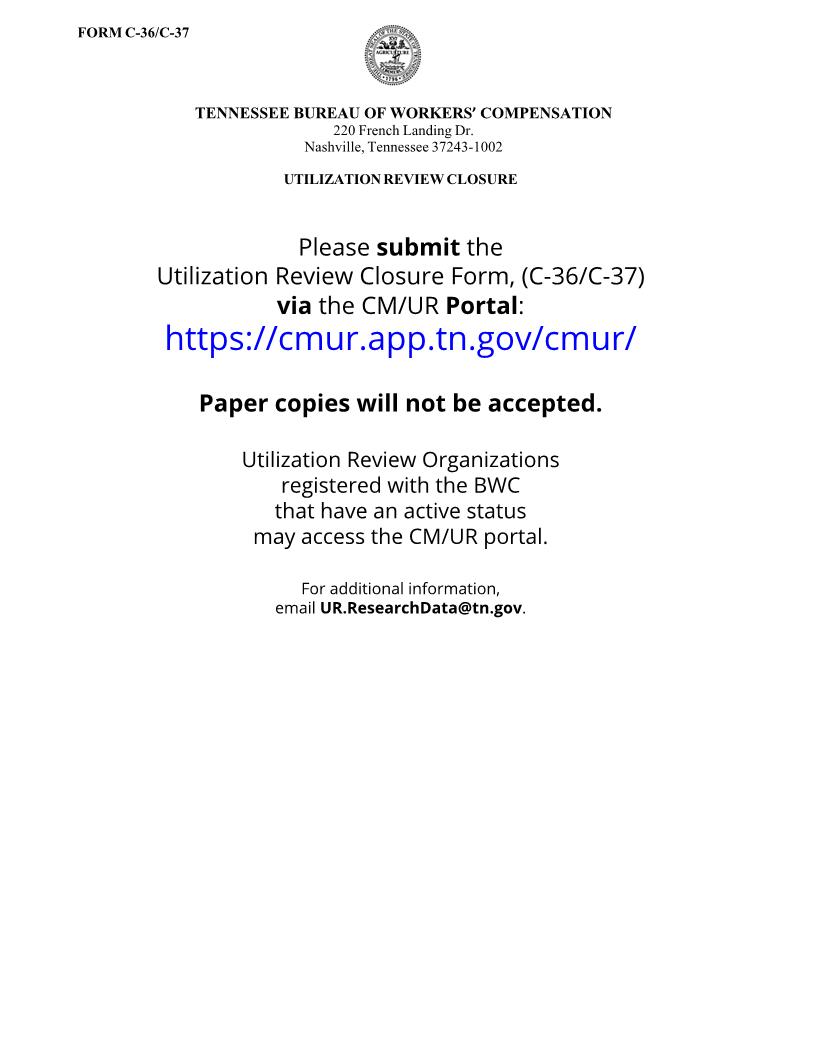 Utilization Review Closure {C-36-C-37} | Pdf Fpdf Doc Docx | Tennessee