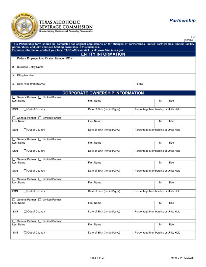 Partnership {L-P} | Pdf Fpdf Docx | Texas