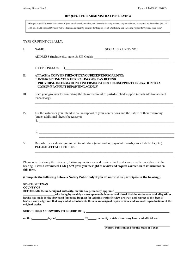 Request For Administrative Review | Pdf Fpdf Docx | Texas