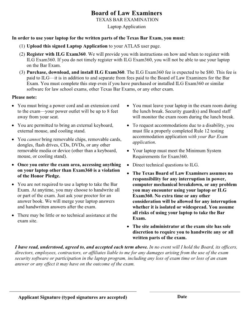 Laptop Application Form | Pdf Fpdf Doc Docx | Texas