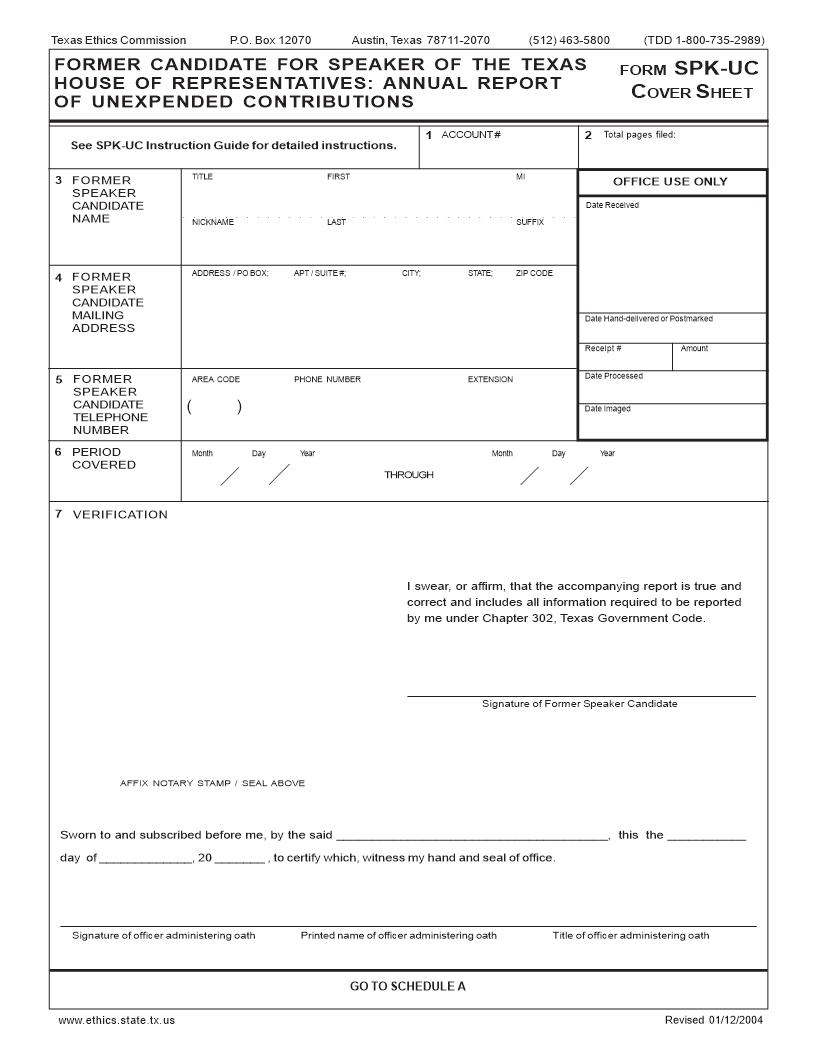 Former Candidate For Speaker{SPK-UC} | Pdf Fpdf Doc Docx | Texas