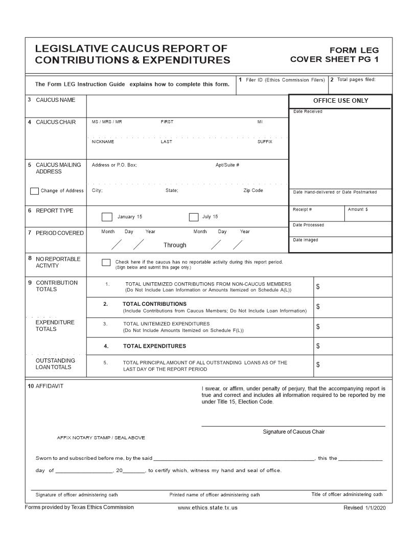 Legislavtive Caucus {LEG} | Pdf Fpdf Doc Docx | Texas