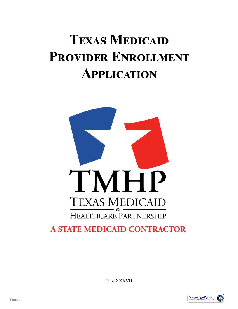 Texas Medicaid Provider Enrollment Application |  | Texas