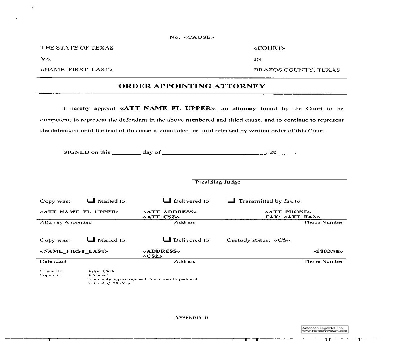 Order Appointing Attorney | Pdf Fpdf Doc Docx | Texas