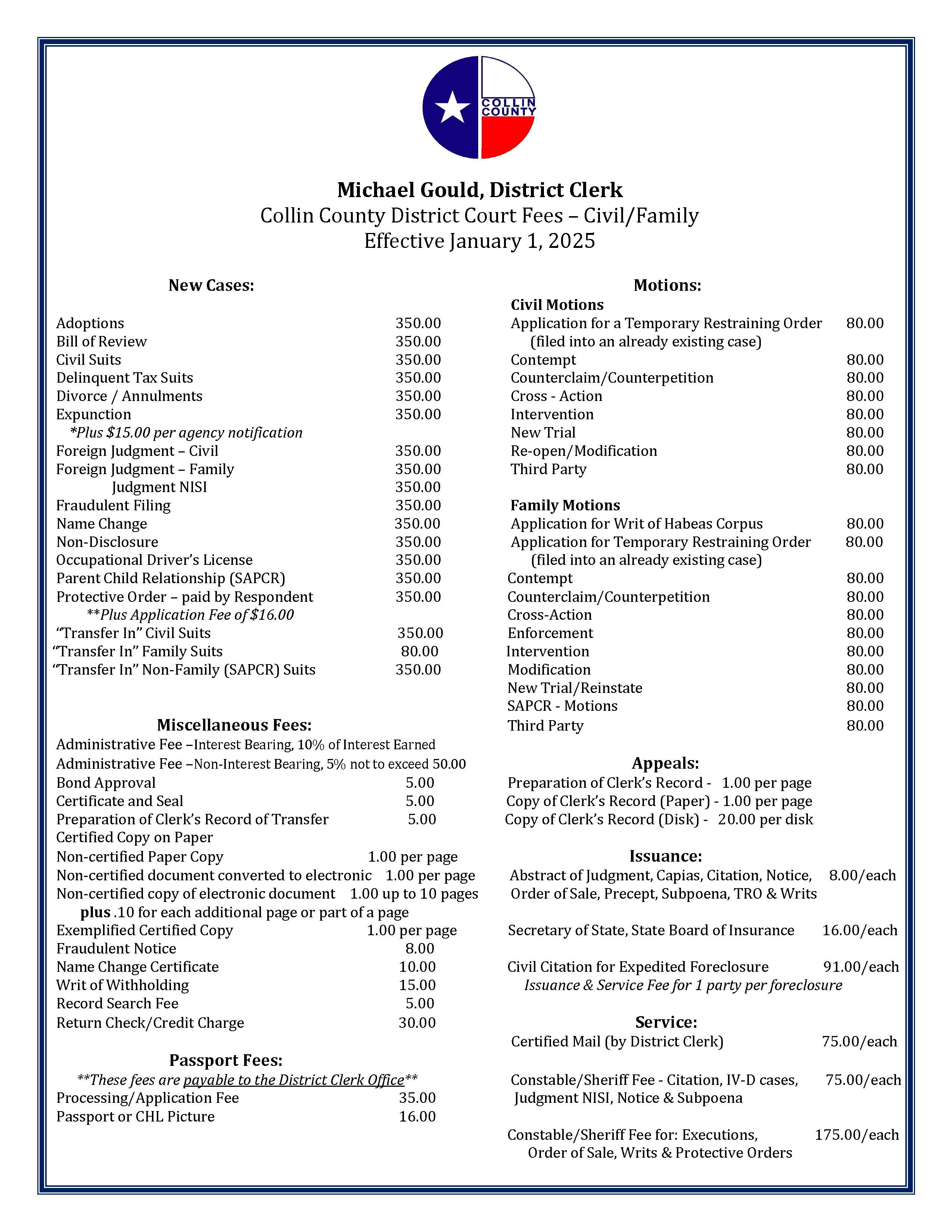 District Court Fees | Pdf Fpdf Docx | Texas