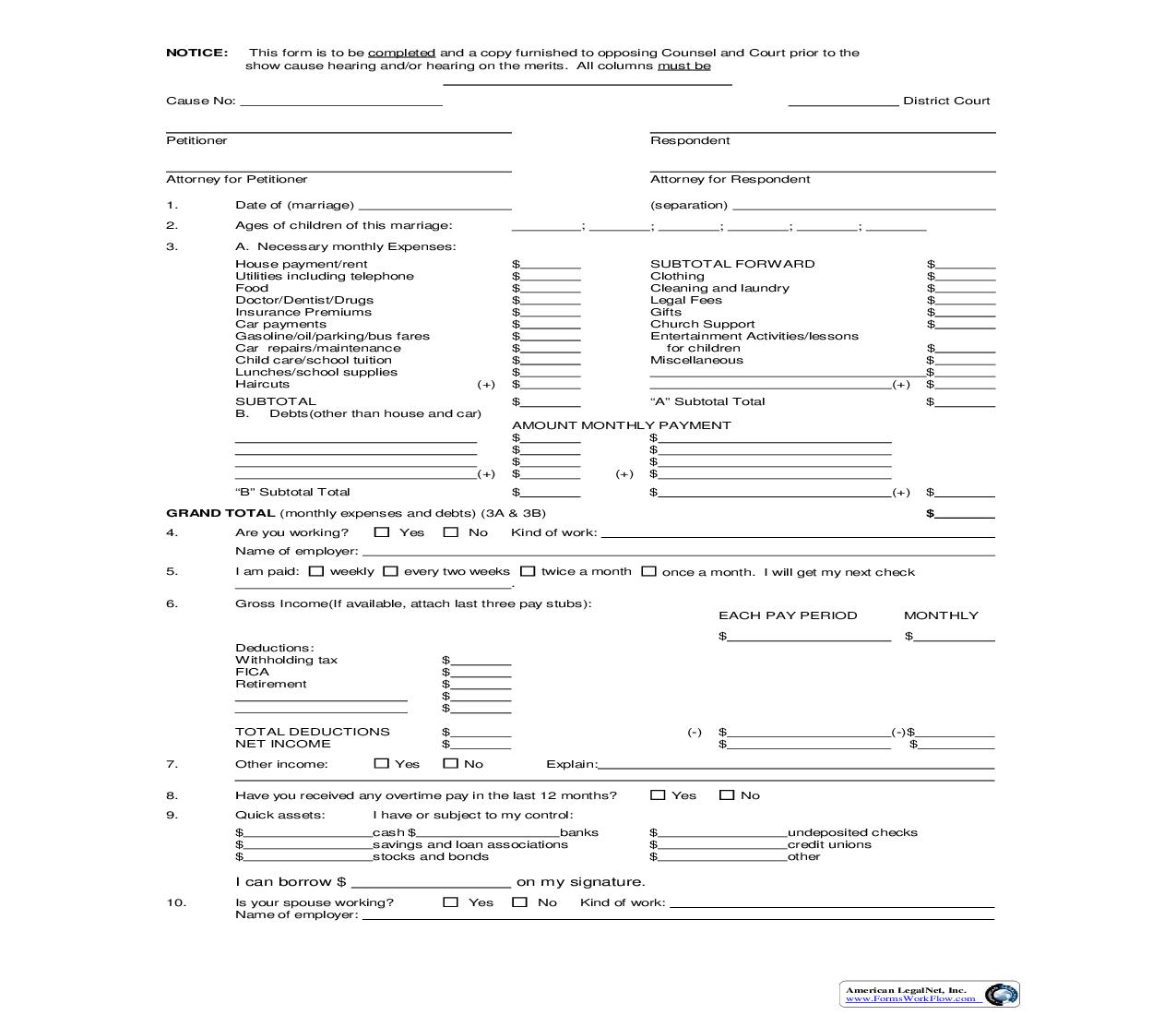 Financial Information Statement {126} | Pdf Fpdf Doc Docx | Texas