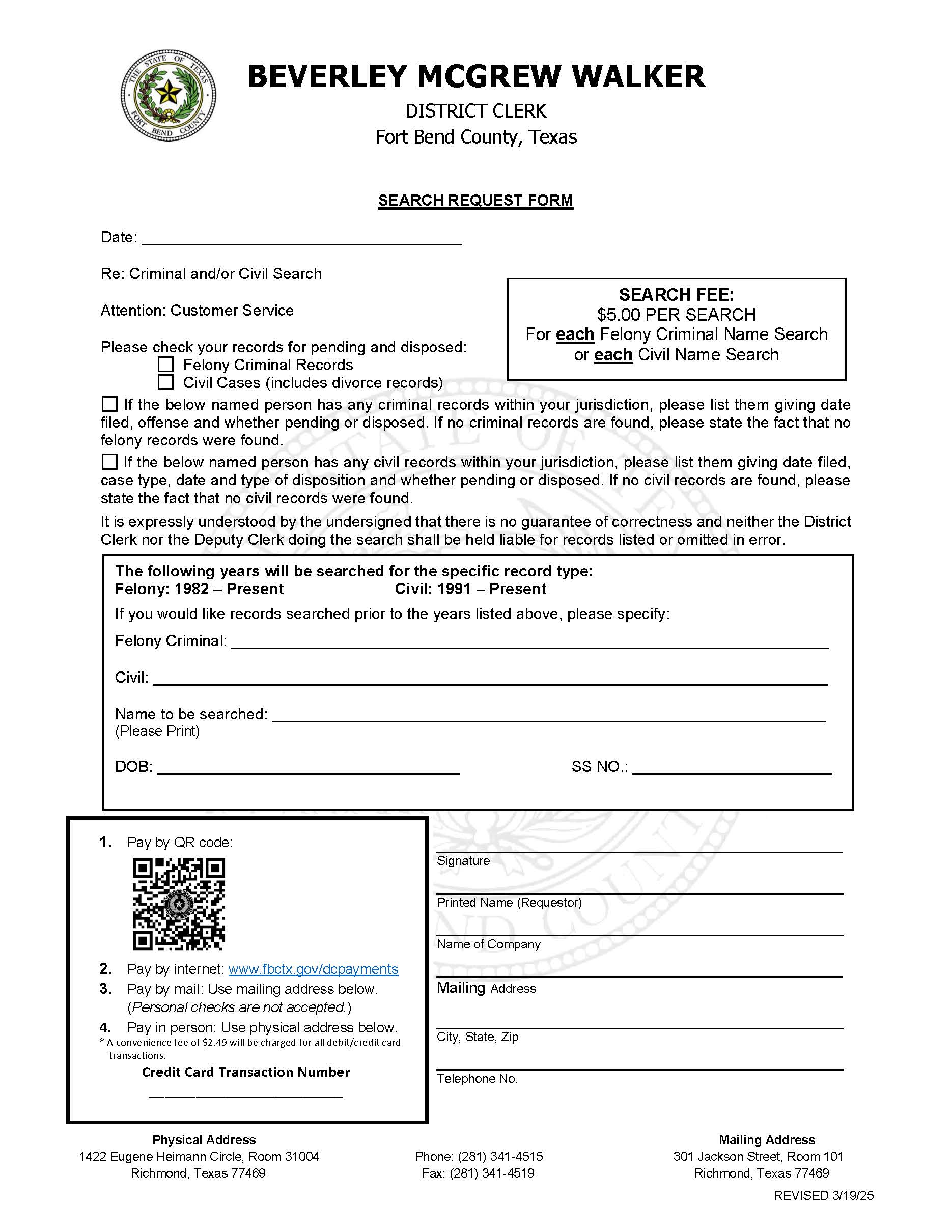 Search Request Form | Pdf Fpdf Docx | Texas