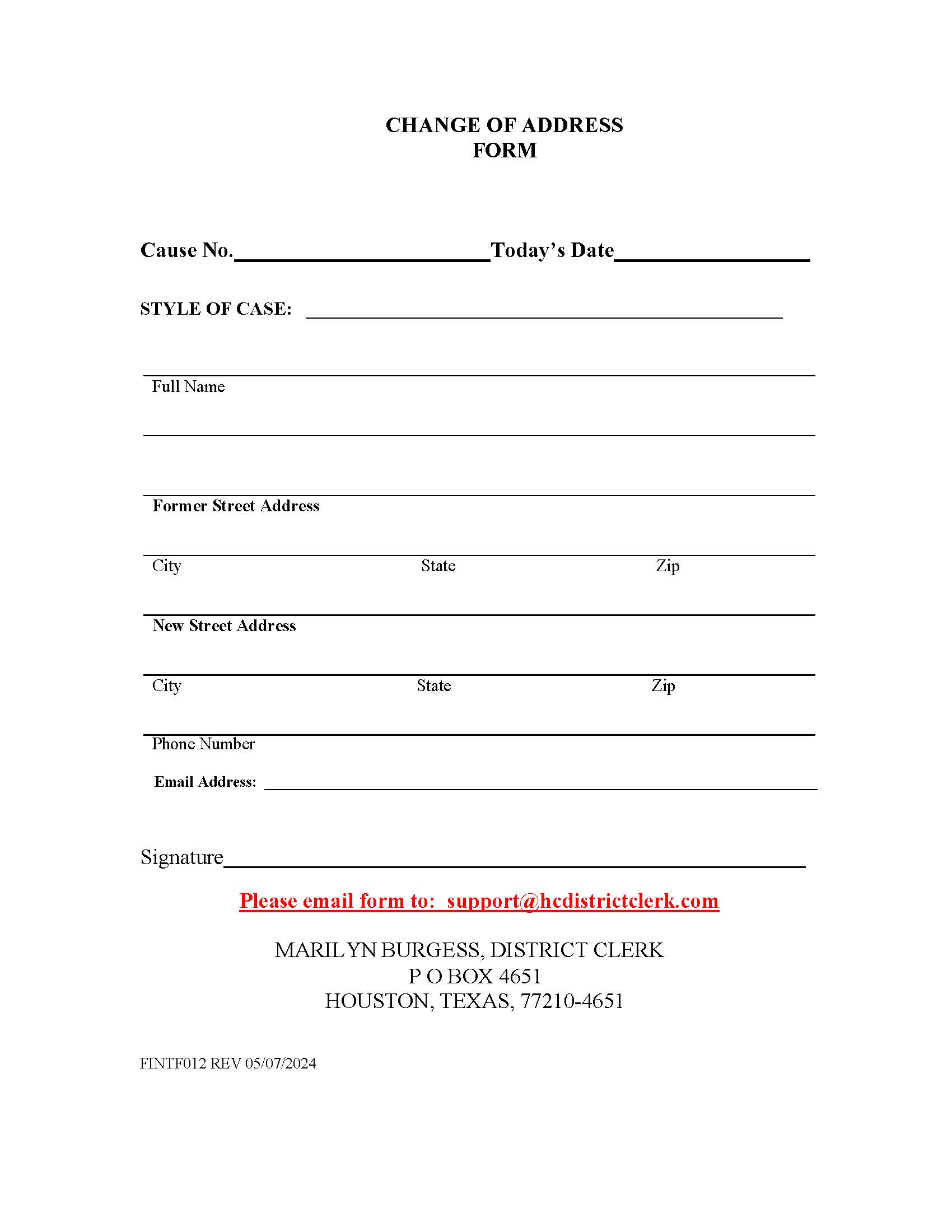 Change Of Address | Pdf Fpdf Docx | Texas