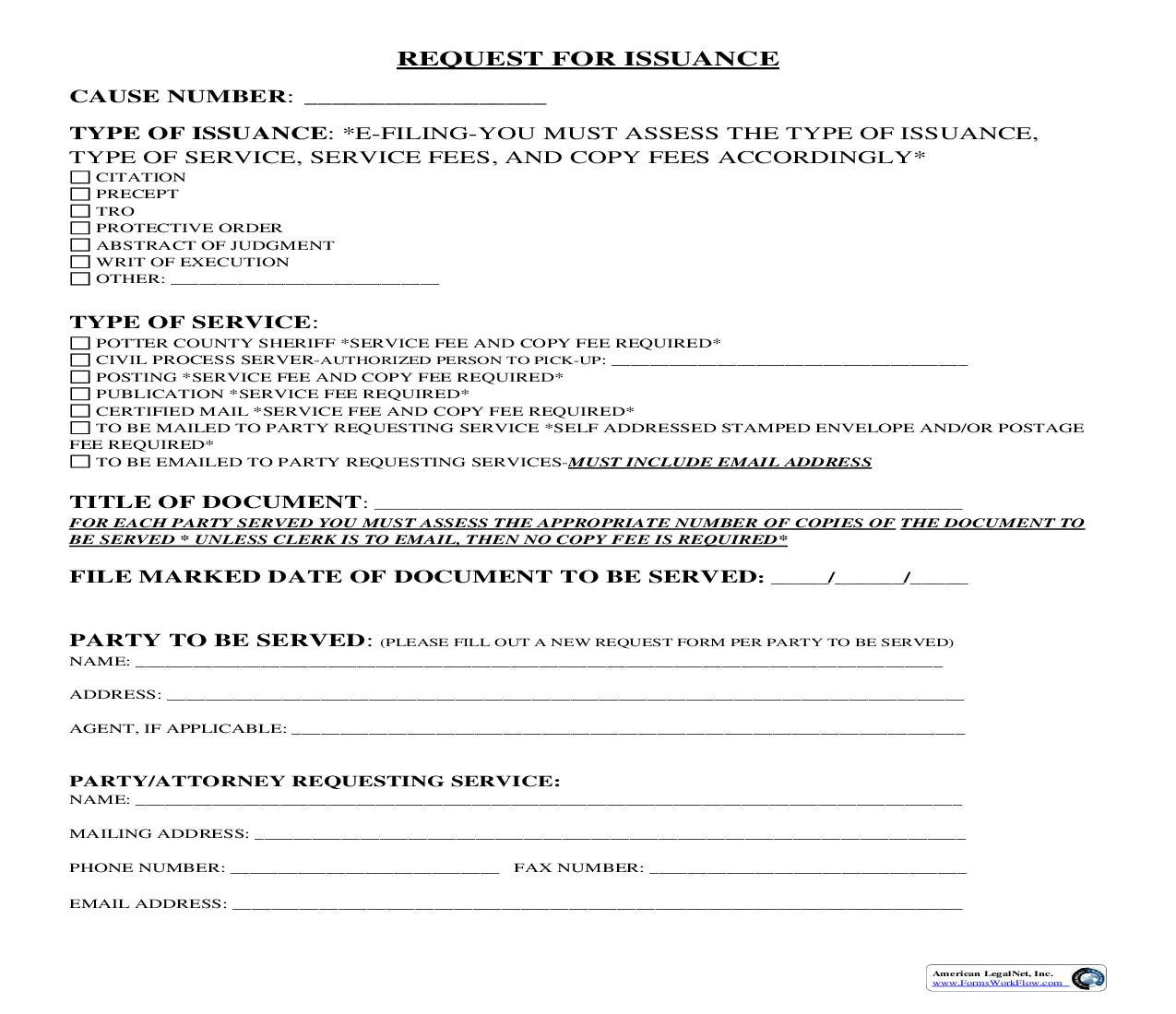 Request For Issuance | Pdf Fpdf Doc Docx | Texas