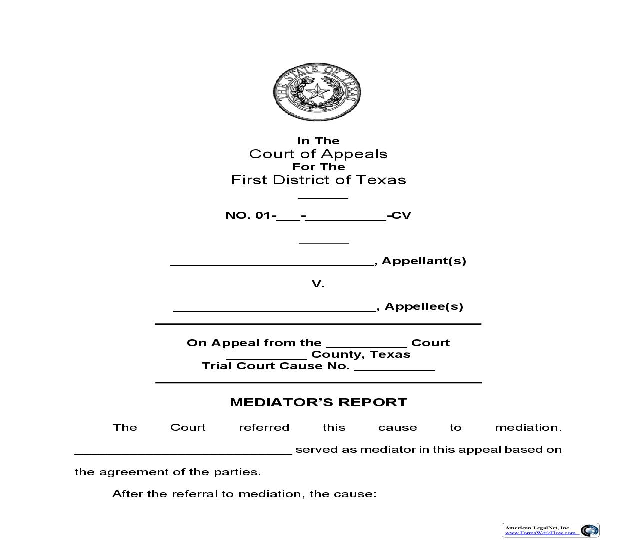 Mediators Report | Pdf Fpdf Doc Docx | Texas