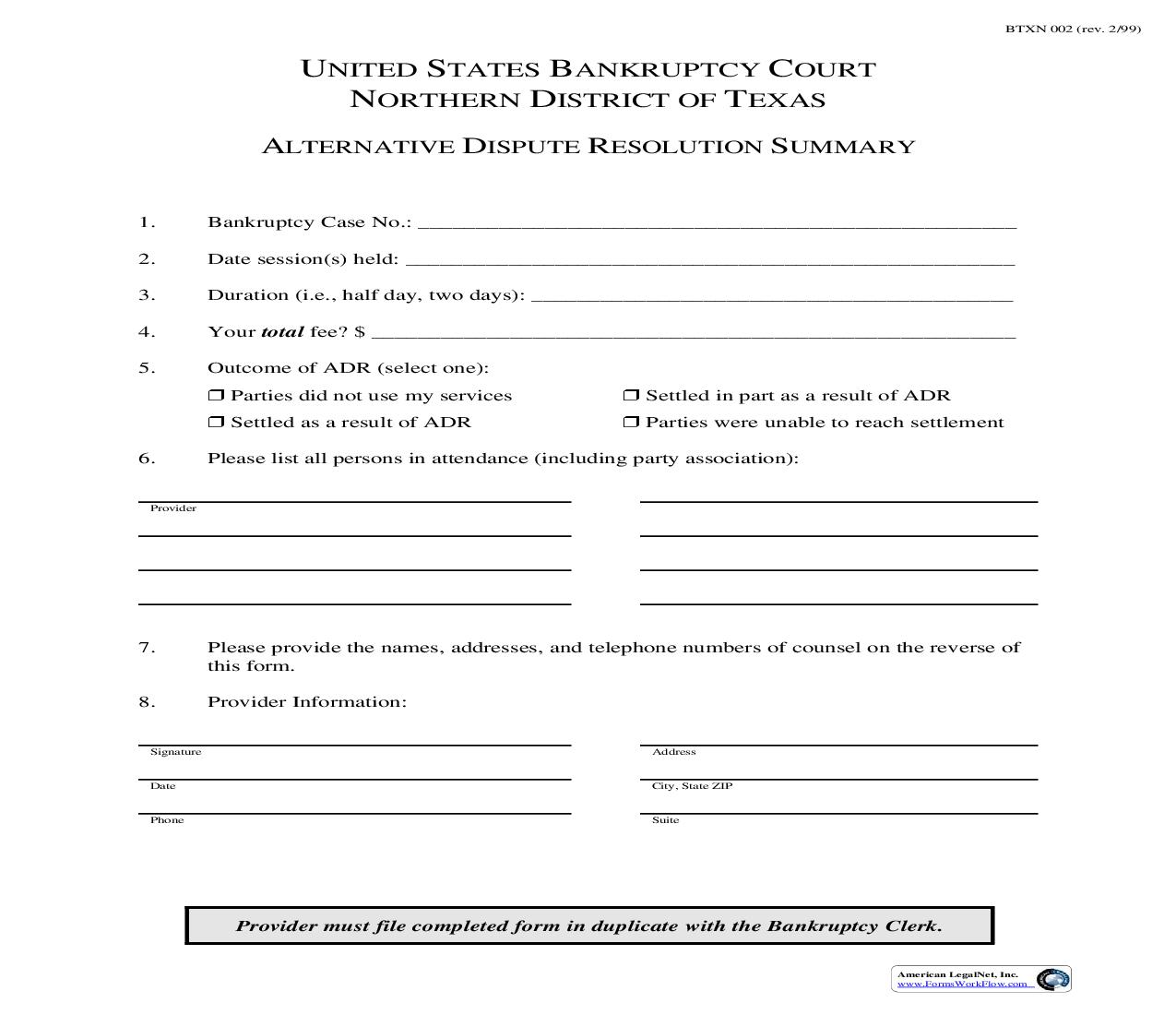 Alternative Dispute Resolution Summary {BTXN 002} | Pdf Fpdf Doc Docx | Texas