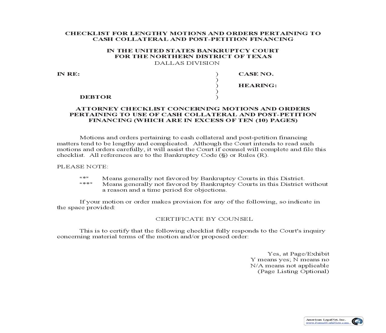 Checklist For Lengthy Motions And Orders | Pdf Fpdf Doc Docx | Texas