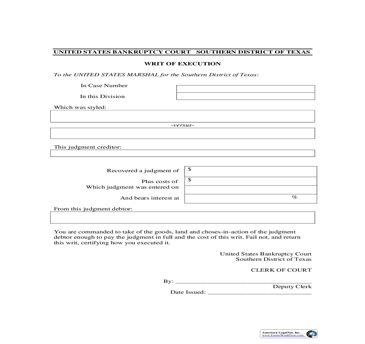 Writ Of Execution | Pdf Fpdf Doc Docx | Texas