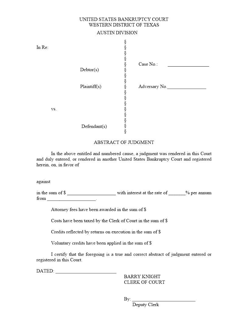 Abstract Of Judgment | Pdf Fpdf Doc Docx | Texas