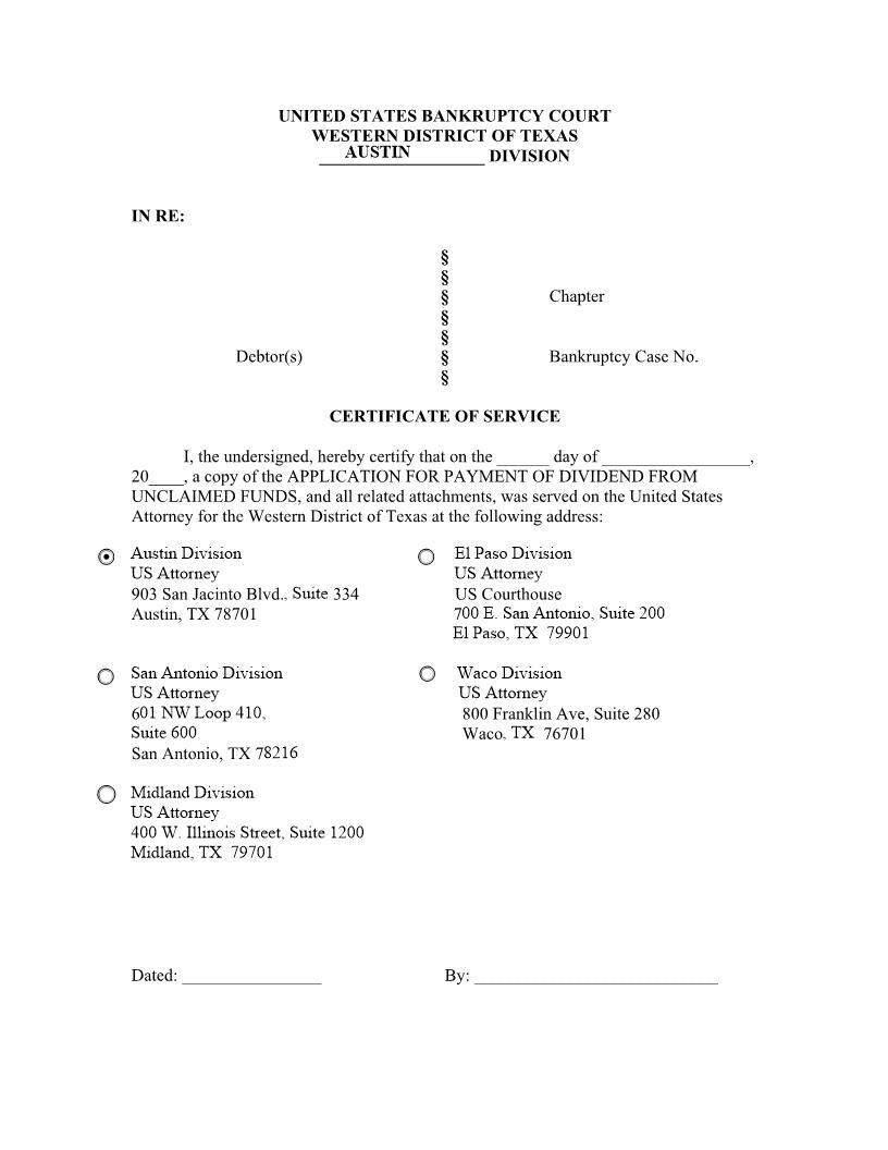 Certificate Of Service | Pdf Fpdf Doc Docx | Texas