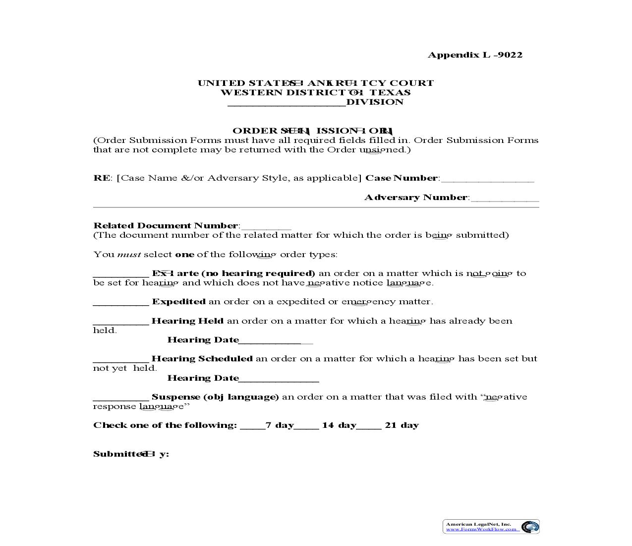 Order Submission Form | Pdf Fpdf Doc Docx | Texas