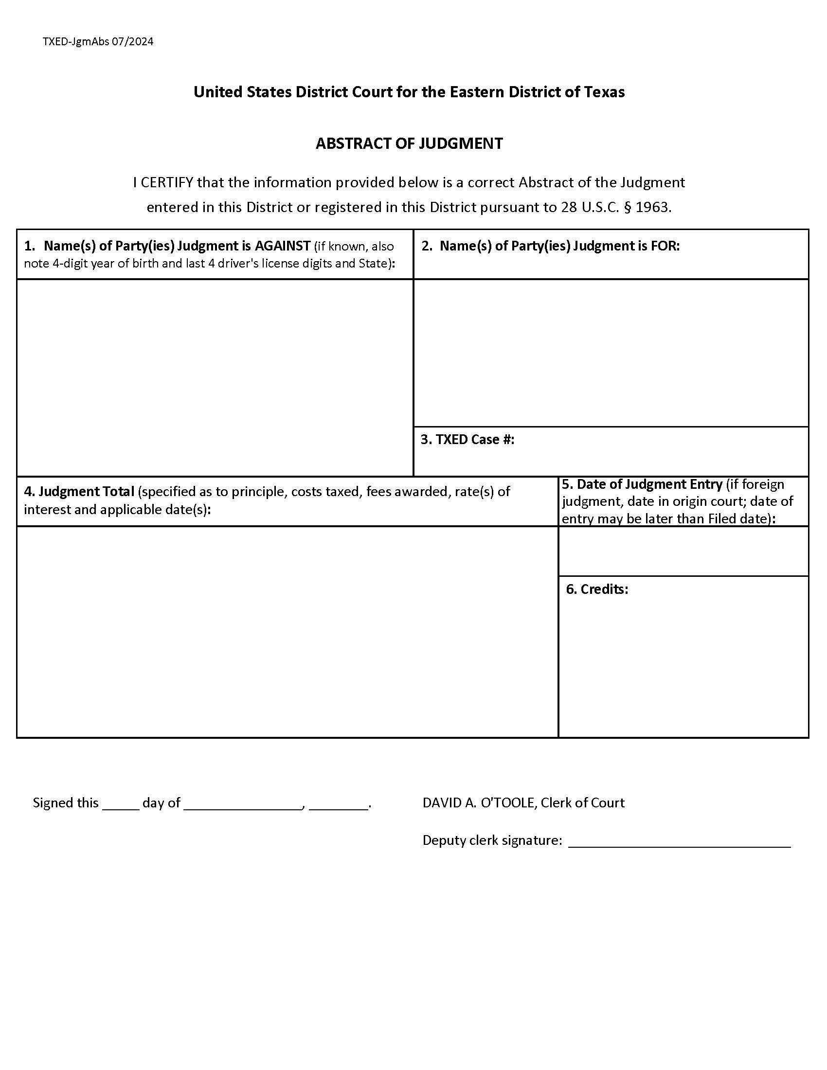 Abstract Of Judgment | Pdf Fpdf Doc Docx | Texas