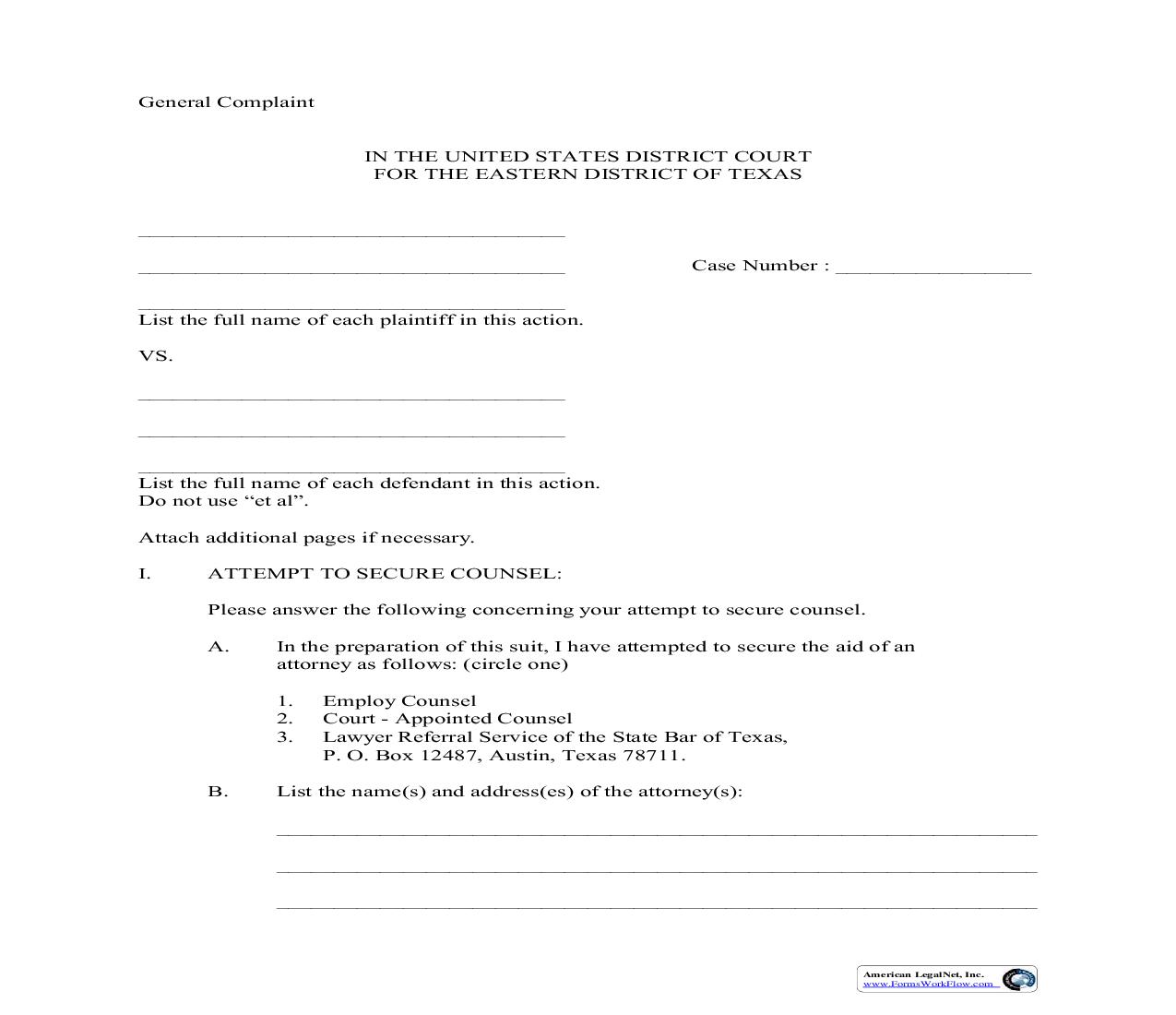 General Complaint | Pdf Fpdf Doc Docx | Texas