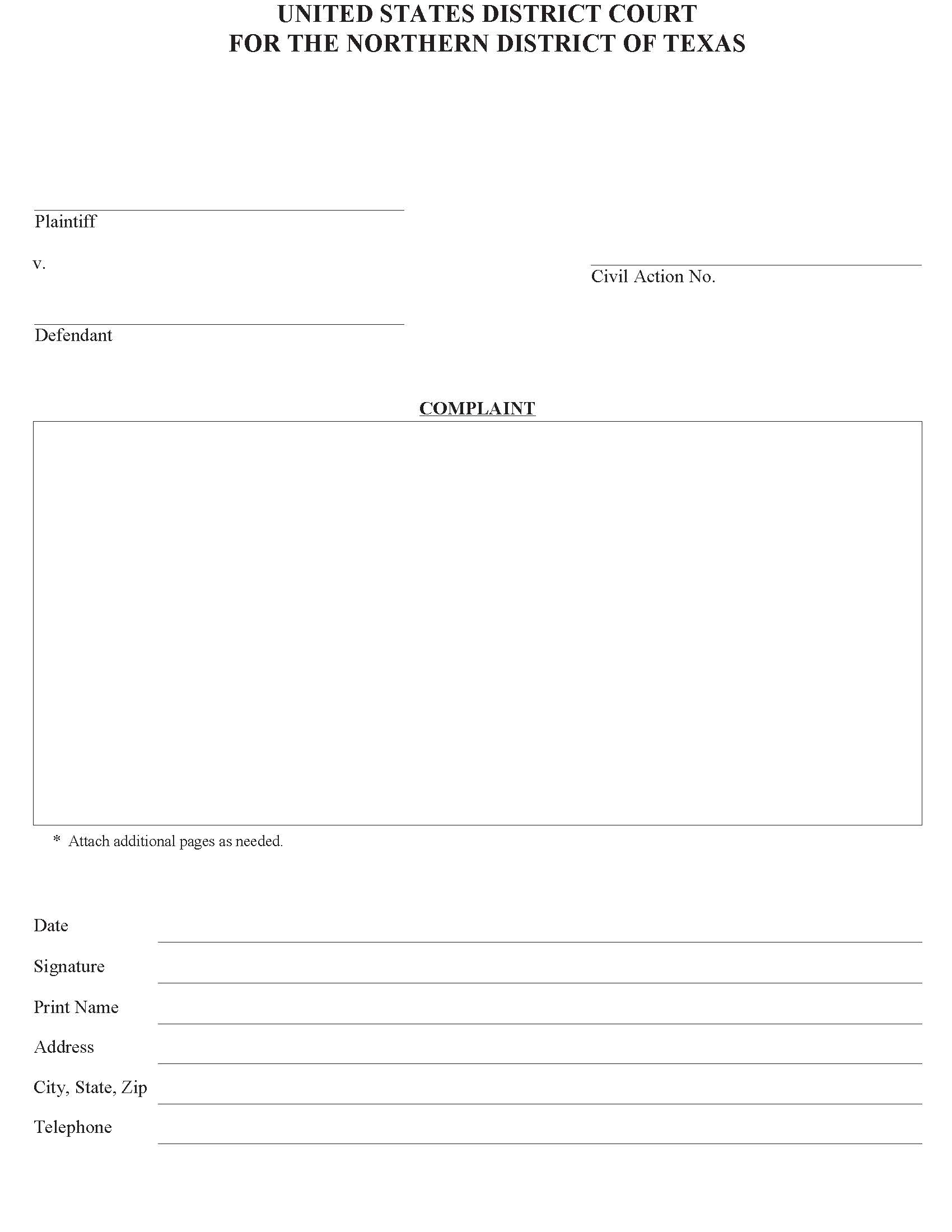 Complaint (Northern District) | Pdf Fpdf Doc Docx | Texas