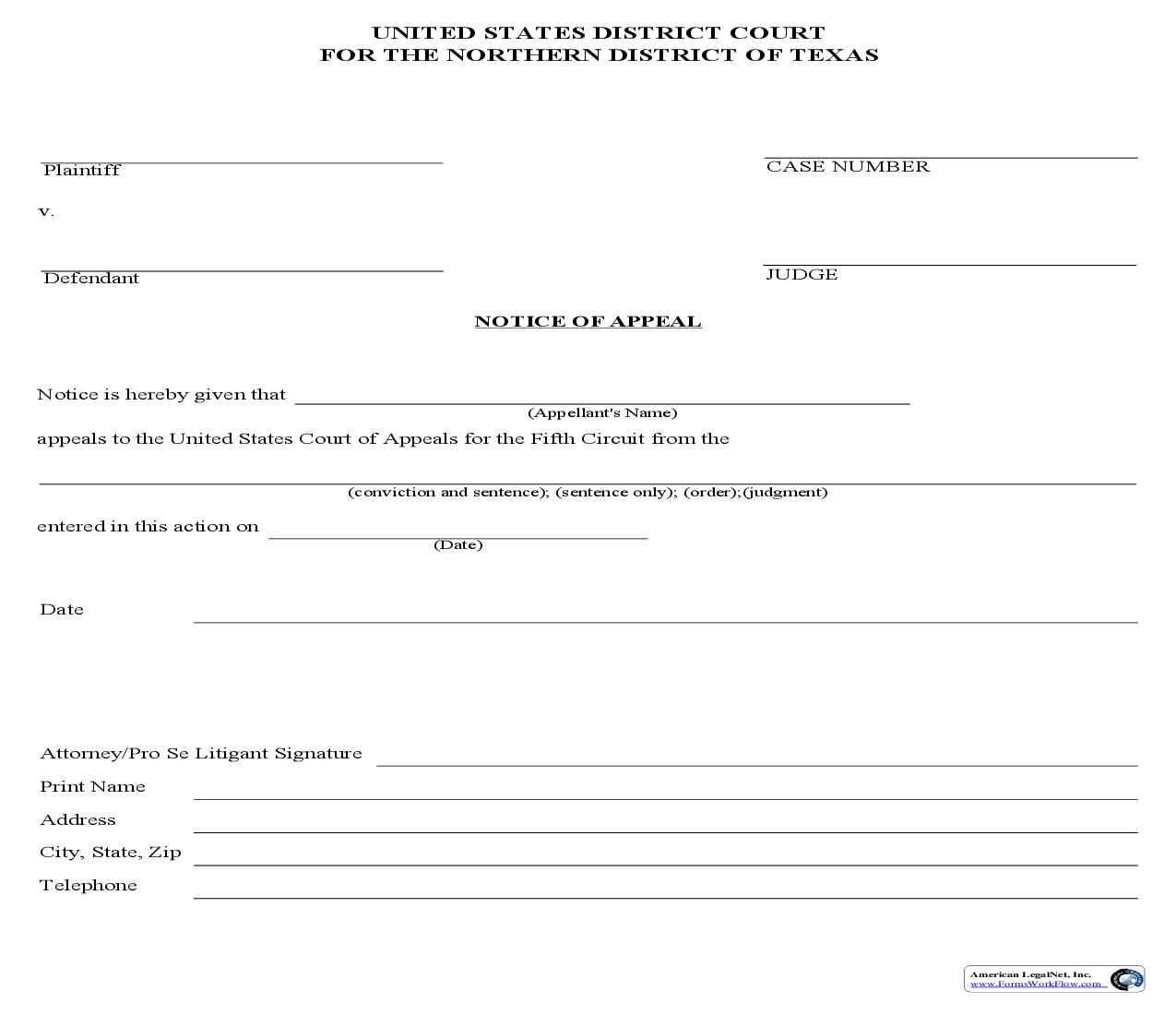 Notice Of Appeal | Pdf Fpdf Doc Docx | Texas