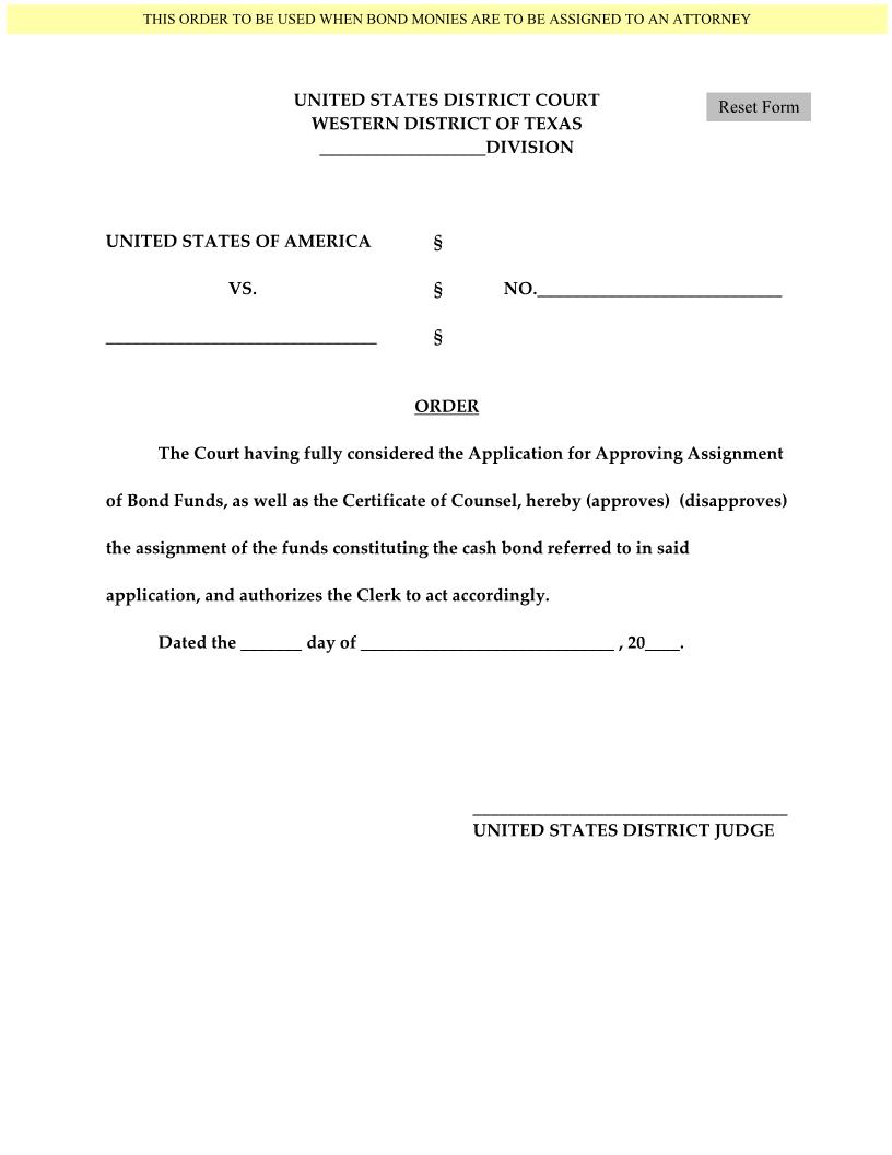 Order Approving-Disapproving Assignment To Attorney | Pdf Fpdf Docx | Texas