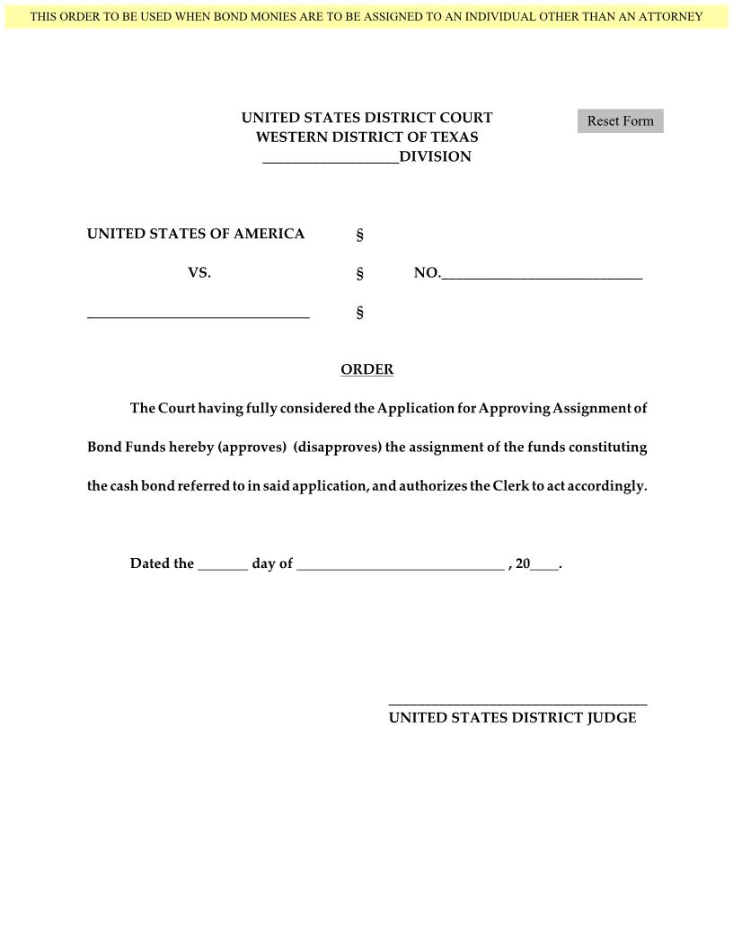 Order Approving-Disapproving Assignment To Individual | Pdf Fpdf Docx | Texas