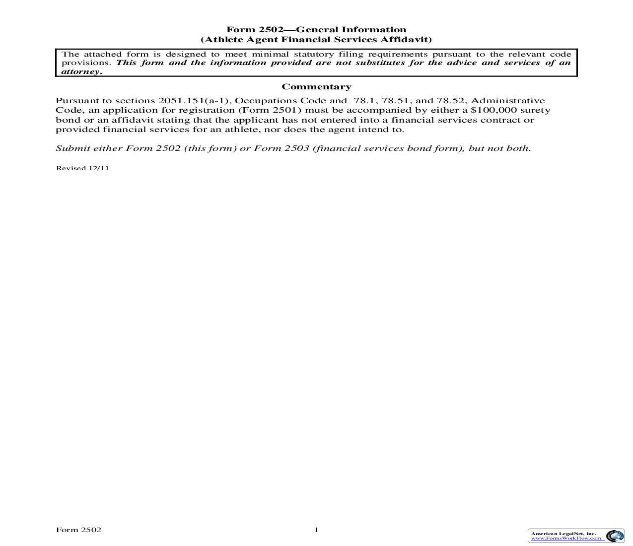 Athlete Agent Financial Services Affidavit {2502} | Pdf Fpdf Doc Docx | Texas