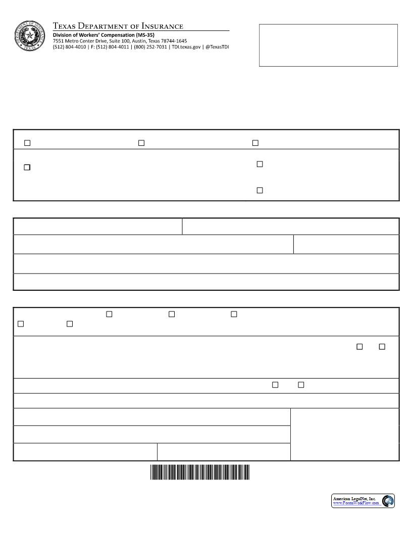 Request To Schedule  Reschedule Or Cancel A Benefit Review Conference To Appeal {DWC-45M} | Pdf Fpdf Docx | Texas